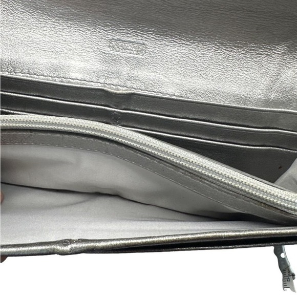 COACH Metallic Silver Wallet - Picture 7 of 13